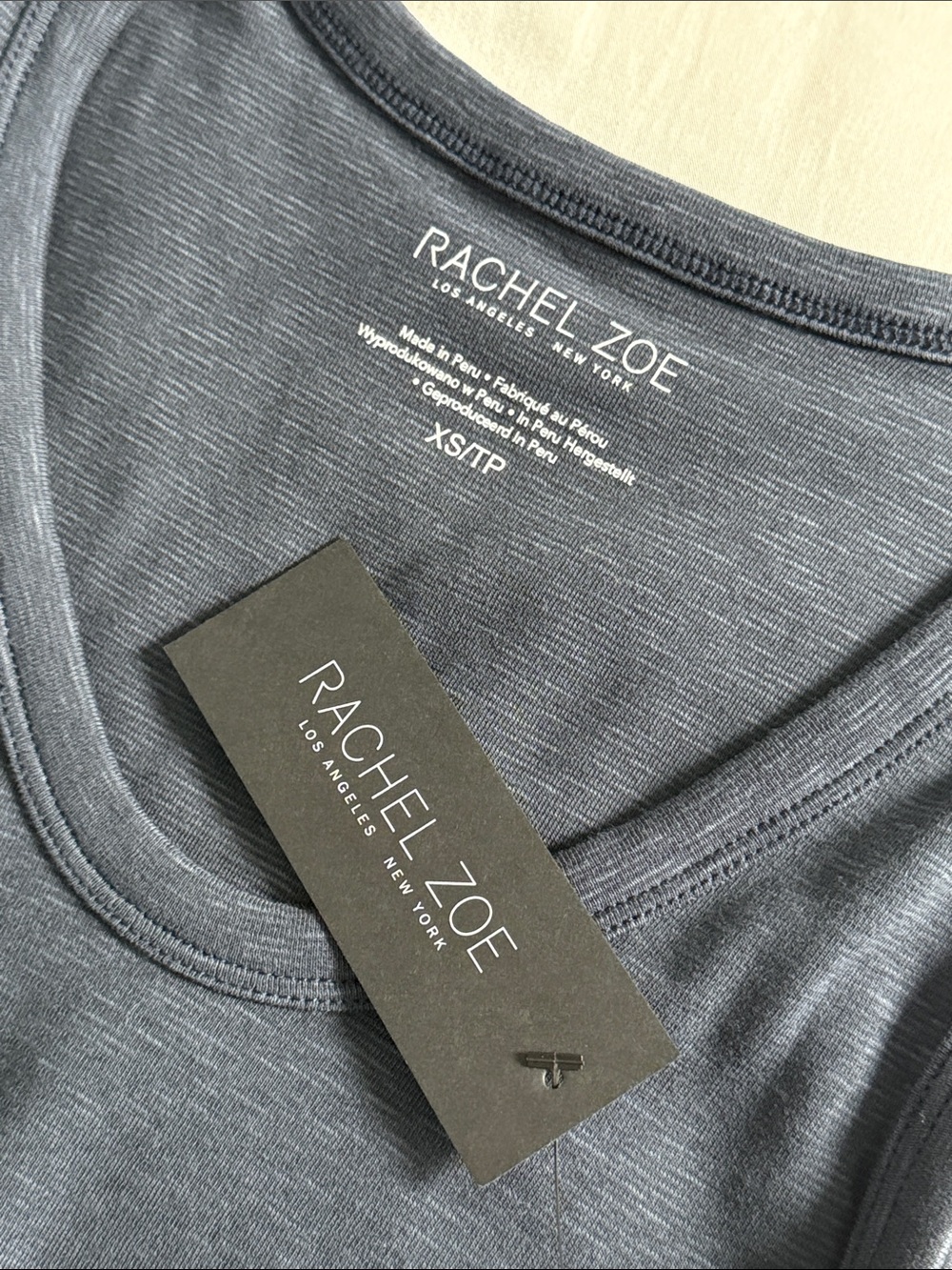 Rachel Zoe Navy Scoop Neck Tank Top - Picture 3 of 3